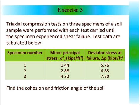 interpretation of triaxial compression test results|triaxial test calculations.